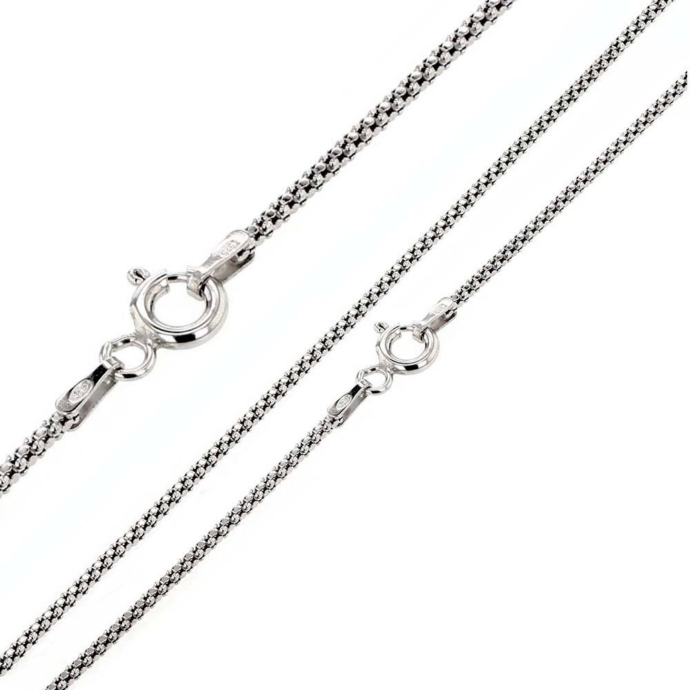Italian Sterling Silver Popcorn Chain 160- 1.4mm with Spring Clasp Closure