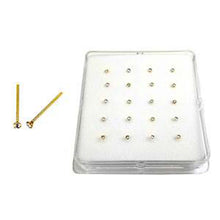 Load image into Gallery viewer, Sterling Silver 1.5mm Crystal Nose Stud Gold Plated With Ball End