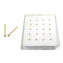 Load image into Gallery viewer, Sterling Silver 1.5mm Crystal Nose Stud Gold Plated Straight EndAnd Weight 17gram