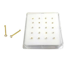 Load image into Gallery viewer, Sterling Silver 1.8mm Crystal Nose Stud Gold Plated With Ball EndAnd Weight 17gram