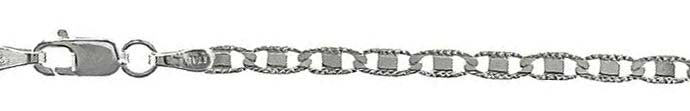 Italian Sterling Silver Diamond Cut Valentin Chain 060-2.6mm with Lobster Clasp