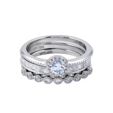 Load image into Gallery viewer, Sterling Silver Rhodium Plated CZ Stackable Ring Set