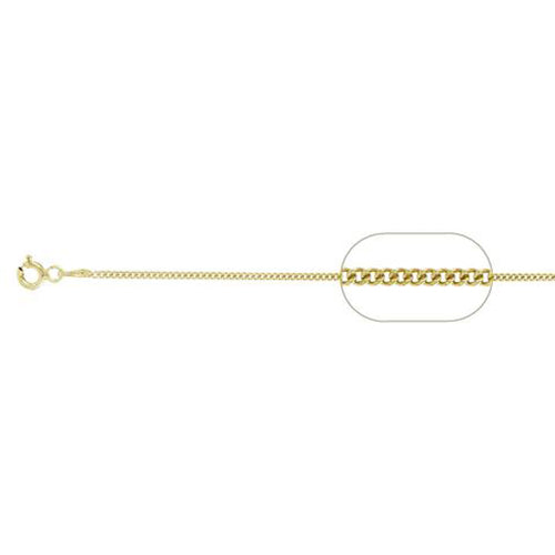 Sterling Silver Yellow Gold Plated Curb Chain 030-1MM with Spring Clasp