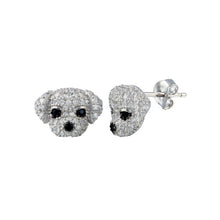 Load image into Gallery viewer, Sterling Silver Gold Plated CZ Puppy Stud Earrings - silverdepot