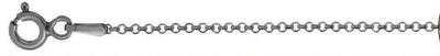 Sterling Silver Rolo 020-1.8 mm Rhodium Plated Chain with Spring Clasp
