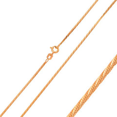 Italian Sterling Silver Rose Gold Plated Snake Diamond Cut Slash Chain 020-0.8 mm with Spring Clasp Closure