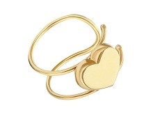 Load image into Gallery viewer, 14k Yellow Gold Plain Heart Double Line Ear cuff