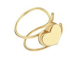 14k Yellow Gold Plain Heart Double Line Ear cuff