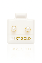 Load image into Gallery viewer, 14k Gold Synthetic Pearl Stud Earring