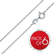 Load image into Gallery viewer, Pack of 6--Italian Sterling Silver Rhodium Plated Diamond Cut Rolo Chain 035- 1 mm with Lobster Clasp Closure