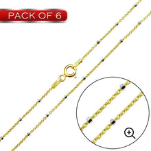 Load image into Gallery viewer, (PACK OF 6) Sterling Silver Gold Plated 1.4MM Diamond Cut Beaded Chains