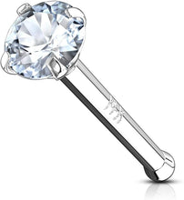 Load image into Gallery viewer, (Pack of 6 Pieces) 14k White Gold CZ Nose Stud with End Ball