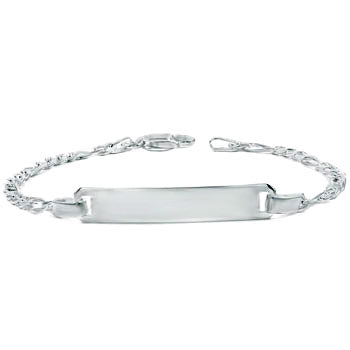 Italian Sterling Silver Figaro 6mm ID Baby Bracelet