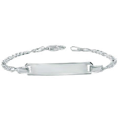 Italian Sterling Silver Figaro 6mm ID Baby Bracelet