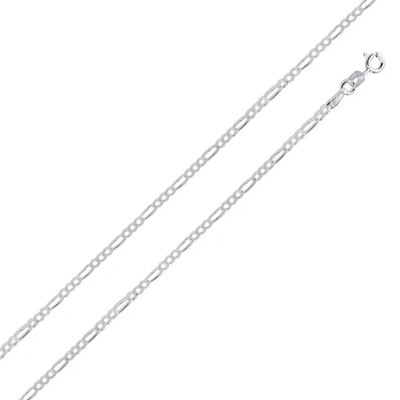 Italian Solid Sterling Silver Figaro Link Chain 050 - 1.8mm Nickel Free Necklace with Spring Ring Clasp Closure
