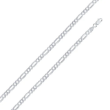 Italian Solid Sterling Silver Figaro Link Chain 120 - 5mm Nickel Free Necklace with Lobster Claw Clasp Closure