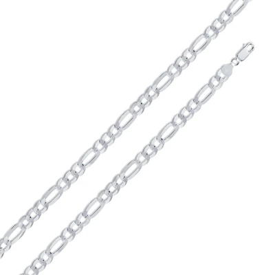 Italian Solid Sterling Silver Figaro Link Chain 180 - 7mm Nickel Free Necklace with Lobster Claw Clasp Closure