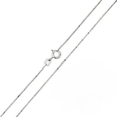 Italian Solid Sterling Silver Fancy 8 Sided Diamond Cut Snake Chain 020 - 0.7mm Elegant Nickel Free Necklace with Lobster Claw Clasp Closure