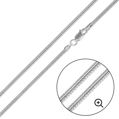 Italian Solid Sterling Silver Round Snake Chain 060 -2.1mm Elegant Nickel Free Necklace with Lobster Claw Clasp Closure