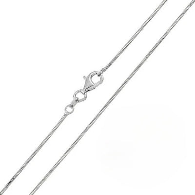 Italian Solid Sterling Silver Rhodium Plated Round Snake Chain 020 - 0.9mm Elegant Nickel Free Necklace with Spring Ring Clasp Closure