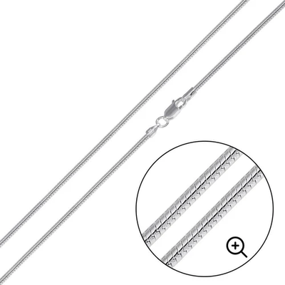 Italian Solid Sterling Silver Rhodium Plated Round Snake Chain 025 - 1.1mm Elegant Nickel Free Necklace with Lobster Claw Clasp Closure