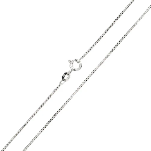 Italian Solid Sterling Silver Box Chain 022-1.1 mm with Lobster Clasp, Length 20"