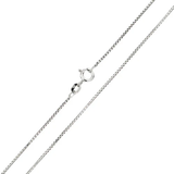 Italian Solid Sterling Silver Box Chain 022-1.1 mm with Lobster Clasp, Length 20