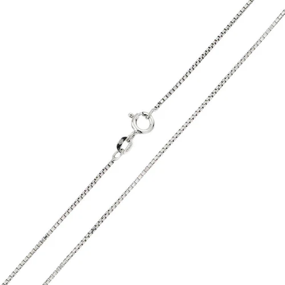 Italian Solid Sterling Silver Box Chain 022-1.1 mm with Lobster Clasp