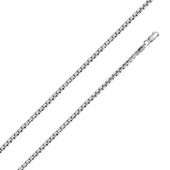Italian Solid Sterling Silver Box Chain 026 - 1.4 mm with Lobster Clasp, Length 7