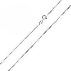 Sterling Silver Italian Solid Rhodium Plated Box Chain 012-0.7mm Luxurious Nickel Free Necklace with Spring Ring Clasp Closure