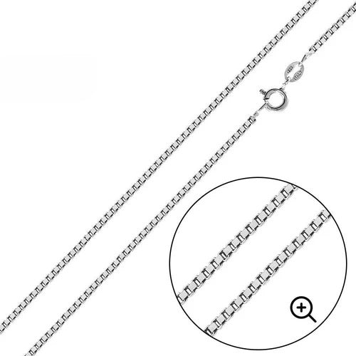 Sterling Silver Italian Solid Rhodium Plated Box Chain 015-0.8mm Luxurious Nickel Free Necklace with Spring Ring Clasp Closure