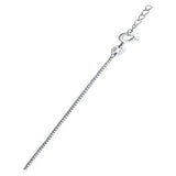 Sterling Silver Rhodium Plated 1mm Box Chain