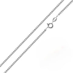 Sterling Silver Italian Solid Rhodium Plated Box Chain 019 - 1mm Luxurious Nickel Free Necklace with Spring Ring Clasp Closure
