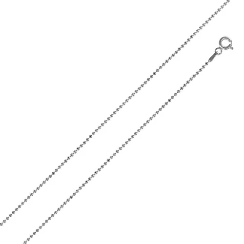 Sterling Silver Italian Solid Round Bead/Ball Chain 100 - 1mm Nickel Free Necklace with Lobster Claw Clasp Closure