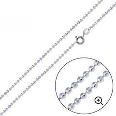 Sterling Silver Italian Solid Round Bead/Ball Chain 150 - 1.5mm Nickel Free Necklace with Spring Clasp Closure