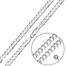 Load image into Gallery viewer, Sterling Silver Italian Solid Curb Link Chain 150 - 6mm Nickel Free Necklace with Lobster Claw Clasp Closure, Length 24"
