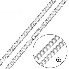 Sterling Silver Italian Solid Curb Link Chain 150 - 6mm Nickel Free Necklace with Lobster Claw Clasp Closure, Length 24