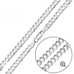 Sterling Silver Italian Solid Curb Link Chain 150 - 6mm Nickel Free Necklace with Lobster Claw Clasp Closure