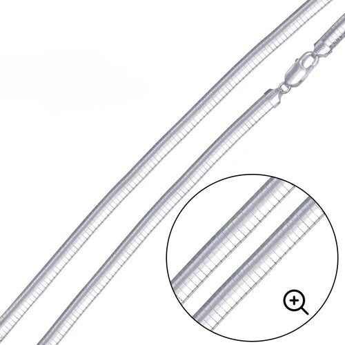 Sterling Silver Italian Solid Round Omega Chain 150 - 1.5mm Nickel Free Necklace with Lobster Claw Clasp Closure
