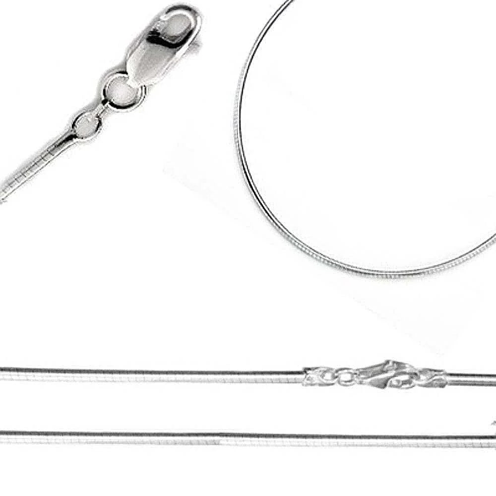 Sterling Silver Italian Solid Round Omega Chain 150 - 1.5mm Luxurious Nickel Free Necklace with Lobster Claw Clasp Closure