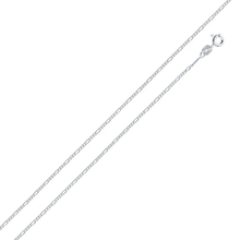 Load image into Gallery viewer, Italian Solid Sterling Silver Figaro Link Chain 035-1 mm with Spring Ring Clasp Closure