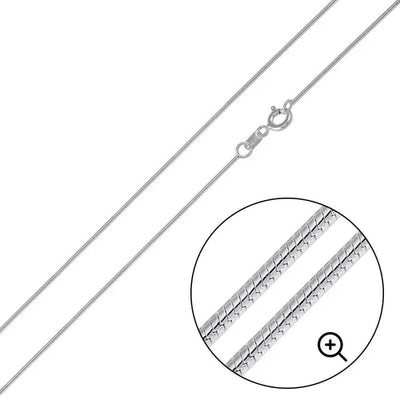 Italian Solid Sterling Silver Round Snake Chain 010 - 0.8mm Elegant Nickel Free Necklace with Lobster Clasp Closure, Length 14