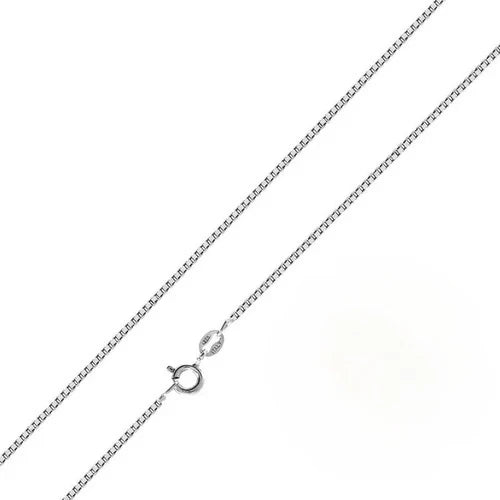 Italian Solid Sterling Silver Box Chain 012-0.7mm Nickel Free Necklace with Spring Ring Clasp Closure, Length 14"