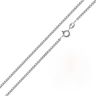 Italian Solid Sterling Silver 8 Sided Diamond Cut Box Chain 019- 1MM with Spring Lock Clasp Closure