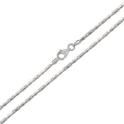 Italian Sterling Silver 10- 2.7 mm Heshe Chain