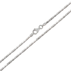 Italian Sterling Silver 10- 2.7 mm Heshe Chain