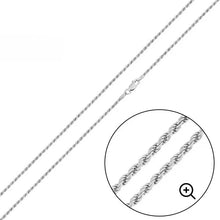 Load image into Gallery viewer, Italian Solid Sterling Silver Rope Chain 060 - 3.0MM Nickel Free Necklace with Lobster Claw Clasp Closure, Length 24"