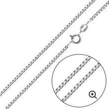 Load image into Gallery viewer, Italian Solid Sterling Silver 8 Sided Diamond Cut Box Chain 024- 1.2MM with Lobster Clasp Closure