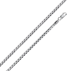 Sterling Silver Round Box 050-.85mm Chain with Spring Clasp