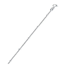 Load image into Gallery viewer, Italian Sterling Silver 030-1mm Cable Chain With Beads with Spring Clasp Closure